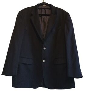 Stafford Executive Men's Wool Blazer Sport Coat‎ 42R Black 2-Button